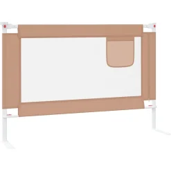 vidaXL Barandilla de seguridad cama de niño taupe tela 100x25 cm Taupé New