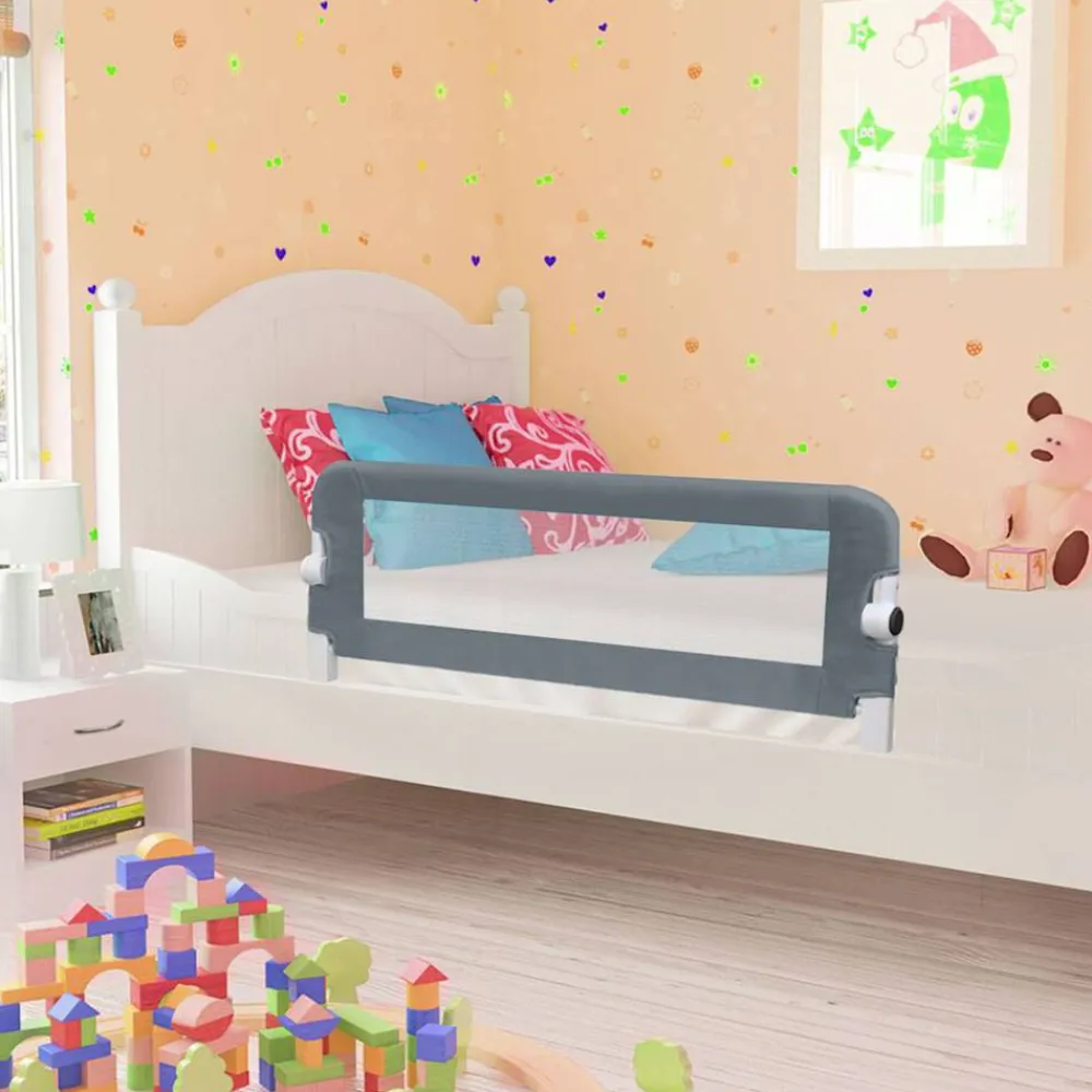 Niños vidaXL Protección Para El Bebé-Barandilla de seguridad cama de niño poliéster 102x42 cm