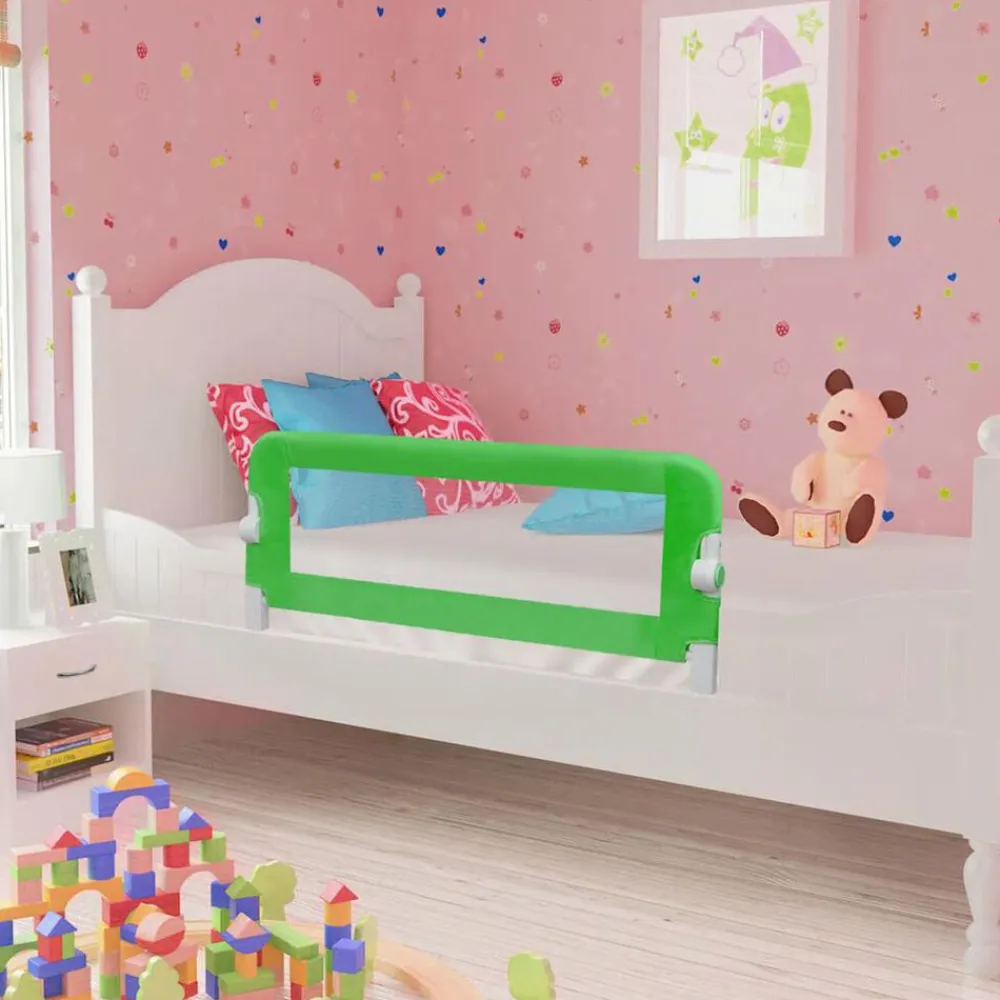 vidaXL Barandilla de seguridad cama de niño 102x42 cm Verde