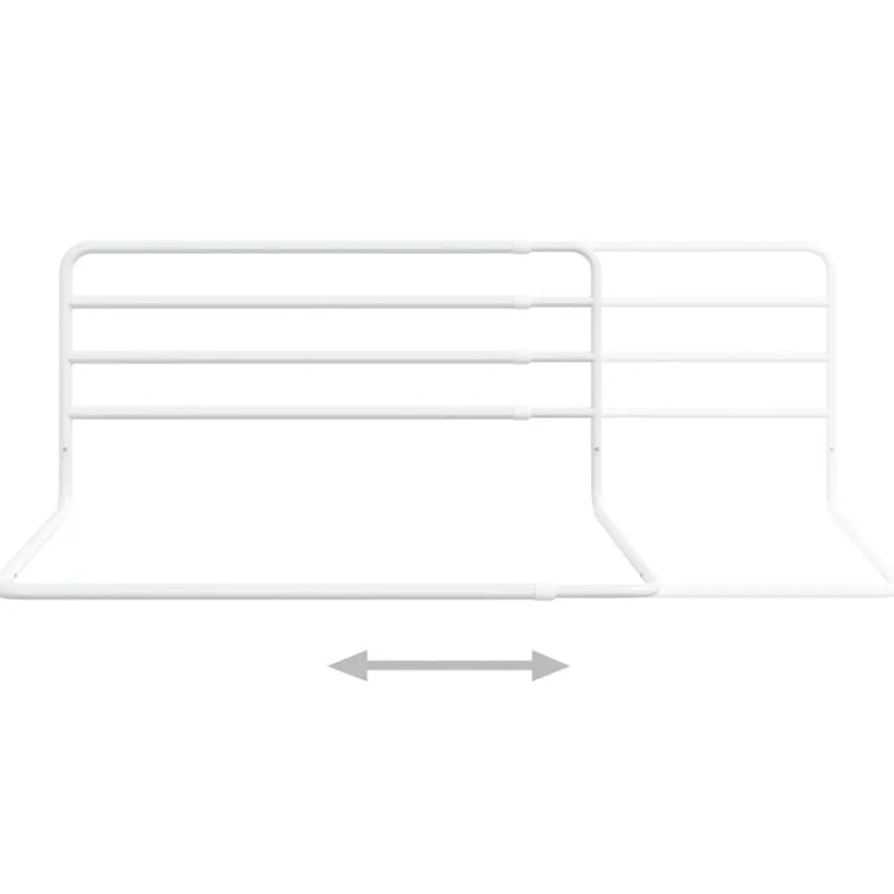 Niños vidaXL Protección Para El Bebé-Barandilla de seguridad cama niño blanco hierro (76-137)x55 cm