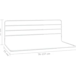 Niños vidaXL Protección Para El Bebé-Barandilla de seguridad cama niño blanco hierro (76-137)x55 cm