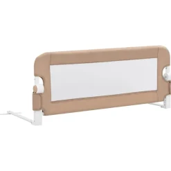 Niños vidaXL Protección Para El Bebé-Barandilla de seguridad cama de niño poliéster taupe 102x42 cm