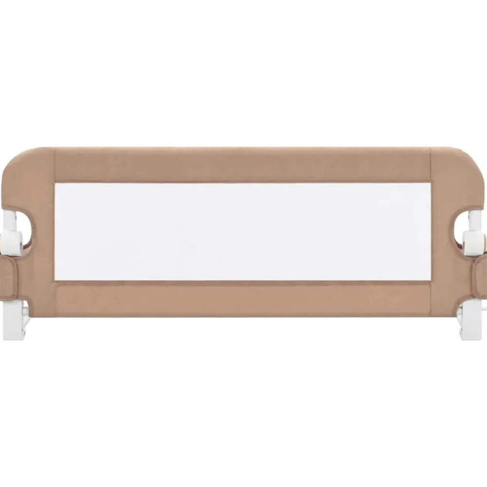 Niños vidaXL Protección Para El Bebé-Barandilla de seguridad cama de niño poliéster taupe 102x42 cm