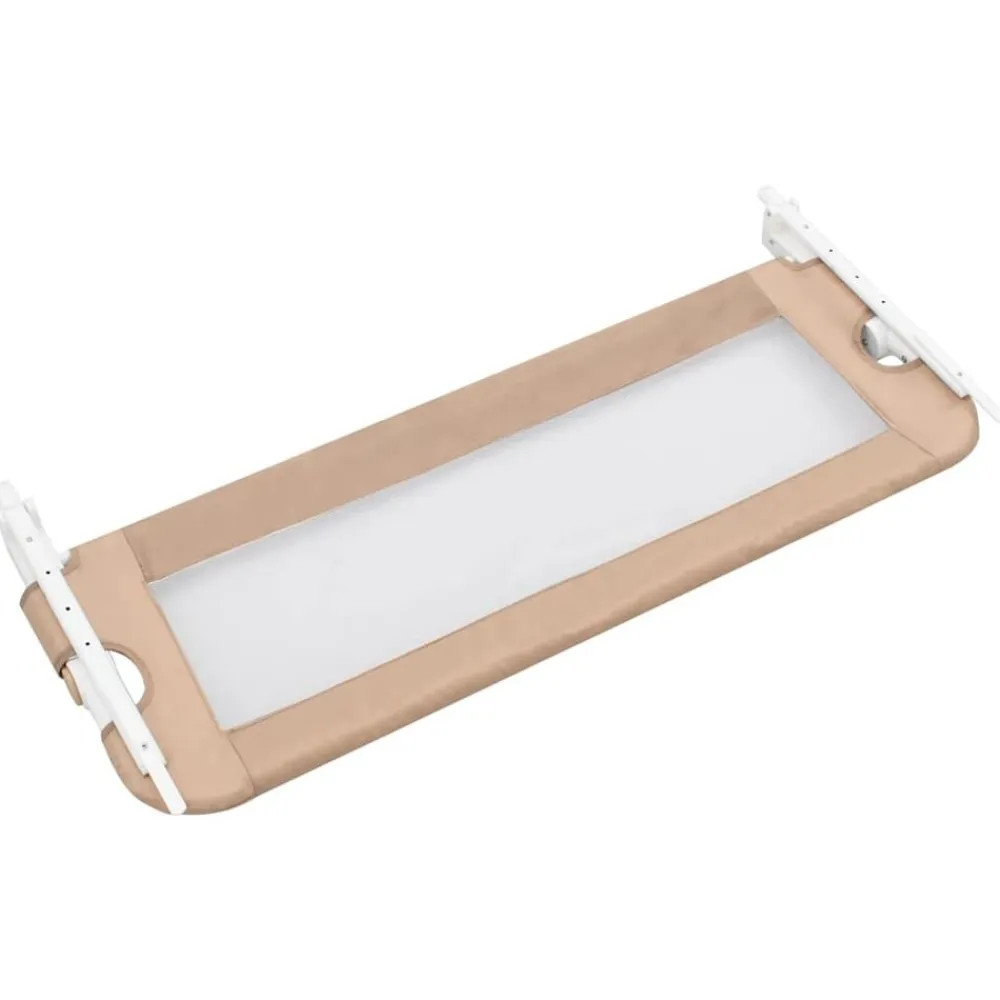 Niños vidaXL Protección Para El Bebé-Barandilla de seguridad cama de niño poliéster taupe 102x42 cm