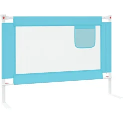 vidaXL Barandilla de seguridad cama de niño tela 90x25 cm Azul Clearance