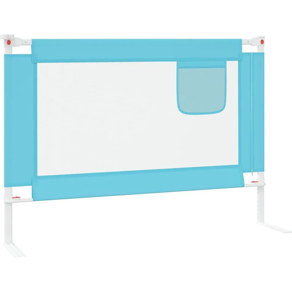 vidaXL Barandilla de seguridad cama de niño tela 90x25 cm Azul Clearance