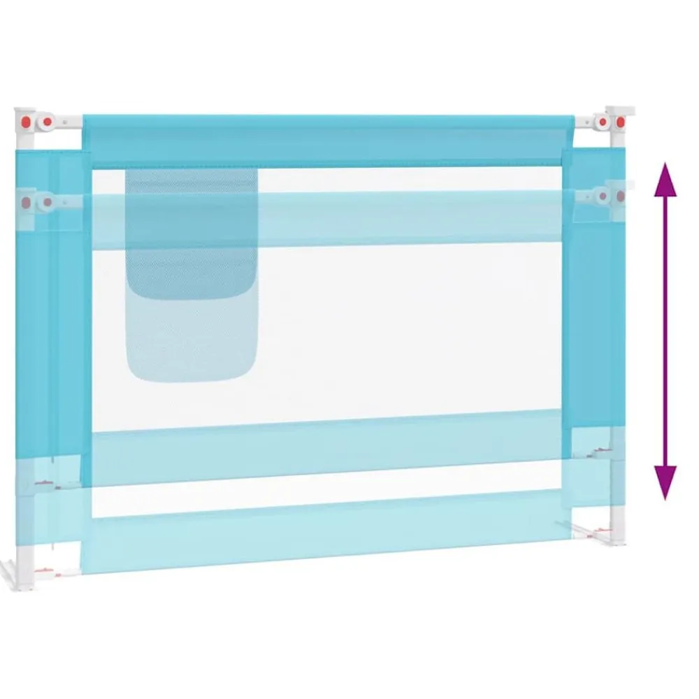 vidaXL Barandilla de seguridad cama de niño tela 90x25 cm Azul Clearance