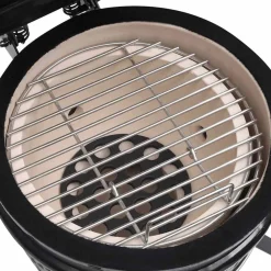 vidaXL Barbacoa 2 en 1 ahumadora Kamado de cerámica 56 cm Negro Sale