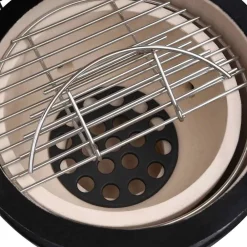 vidaXL Barbacoa 2 en 1 ahumadora Kamado de cerámica 56 cm Negro Sale