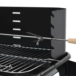 vidaXL Barbacoa de carbón con ruedas white shelf Clearance