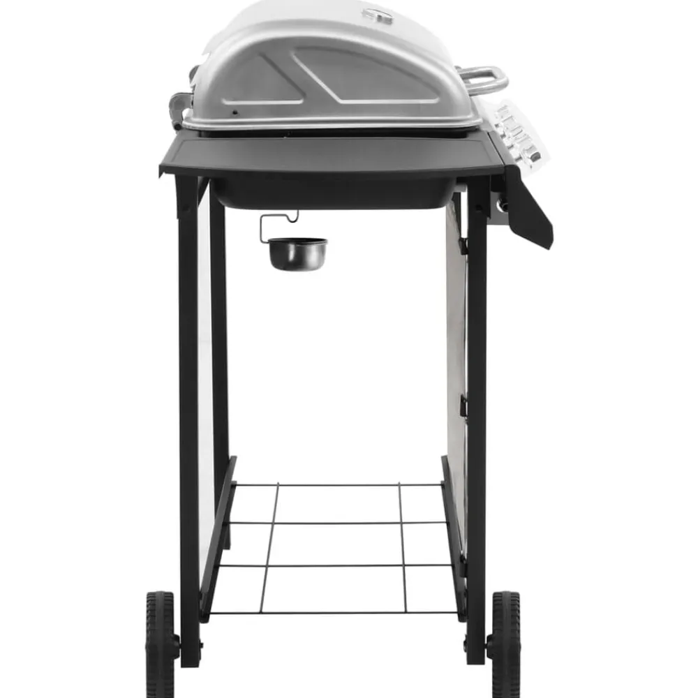 vidaXL Barbacoa de gas con 4 fogones Negro y plateado Online