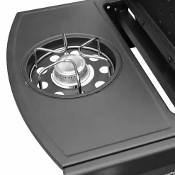 vidaXL Barbacoa grill de gas 6+1 quemadores negra y plateada Negro y plateado Sale