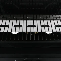 vidaXL Barbacoa portátil de gas con mesita de 3 estantes Negro Sale