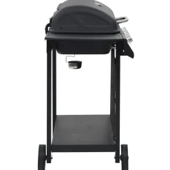 vidaXL Barbacoa portátil de gas con 6 zonas de cocción negra de acero Sale