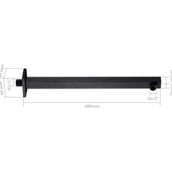 vidaXL Fontanería-Barra de soporte ducha cuadrada acero inox 201 40 cm