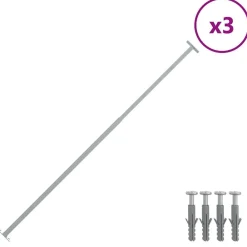 vidaXL Materiales De Construcción-Barras de seguridad ajustables para ventanas 3 uds 710-1200 mm
