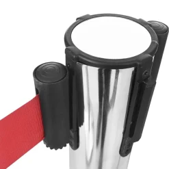 vidaXL Barrera de cinta tipo aeropuerto con soportes acero Plateado New