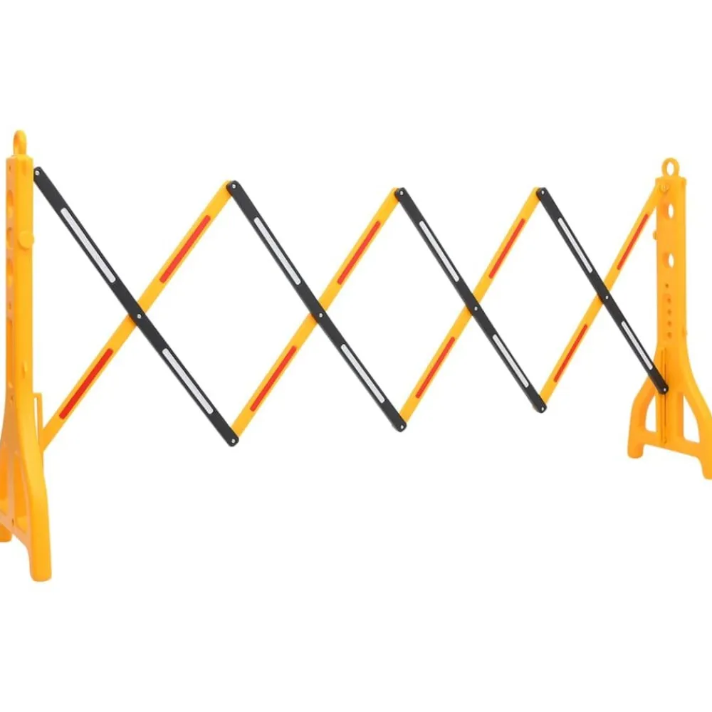 vidaXL Avisos-Barrera de tráfico plegable amarillo y negro 250x38x96 cm