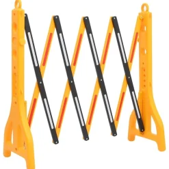 vidaXL Avisos-Barrera de tráfico plegable amarillo y negro 250x38x96 cm