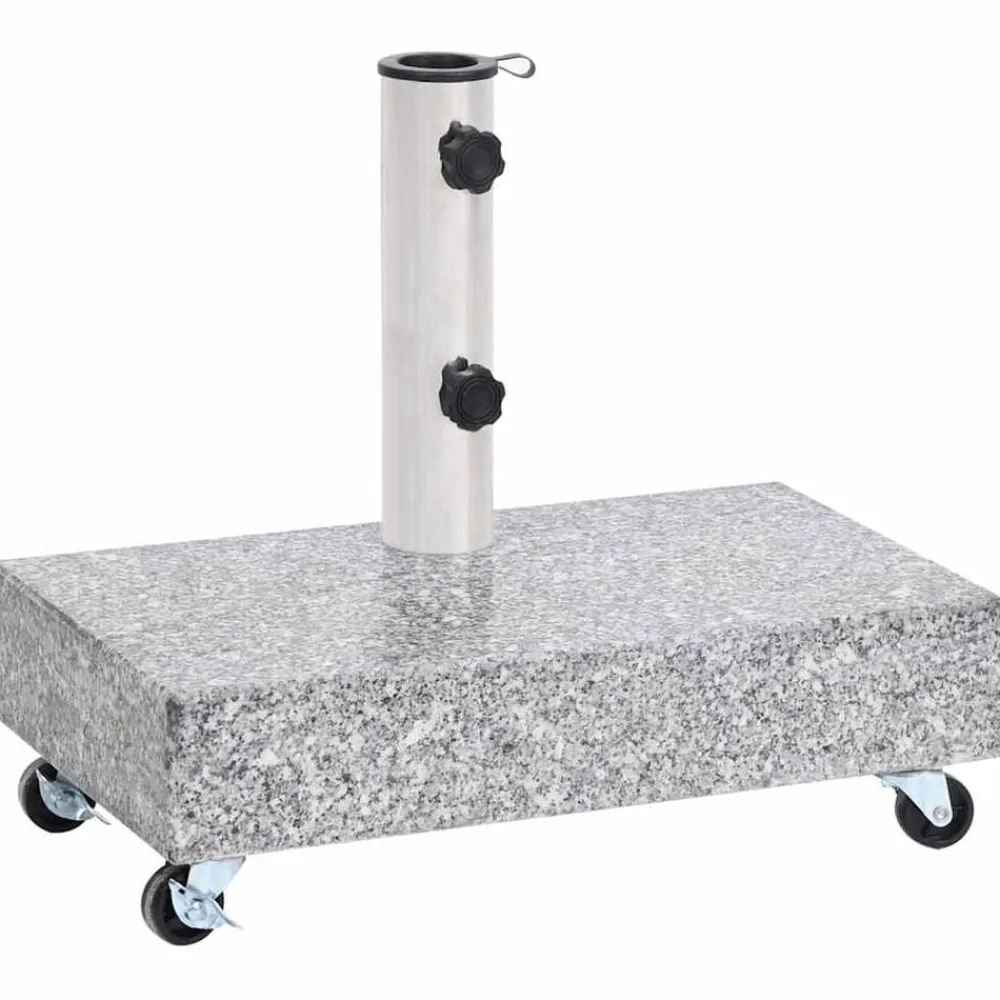 vidaXL Base de sombrilla granito claro 45x25x8,3 cm Gris Outlet