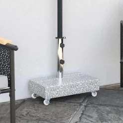 vidaXL Base de sombrilla granito claro 45x25x8,3 cm Gris Outlet