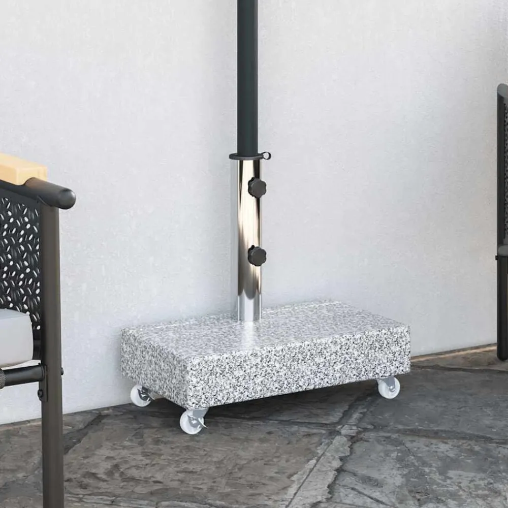 vidaXL Base de sombrilla granito claro 45x25x8,3 cm Gris Outlet
