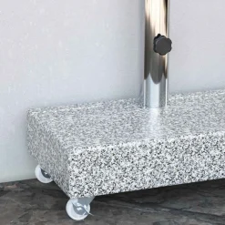 vidaXL Base de sombrilla granito claro 45x25x8,3 cm Gris Outlet