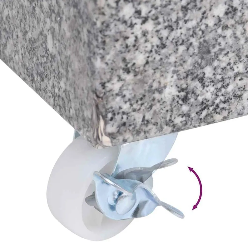vidaXL Base de sombrilla granito claro 45x25x8,3 cm Gris Outlet
