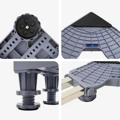 vidaXL Accesorios Para Electrodomésticos-Base para lavadora Manual Gris 67 x 67 x 12 cm Acero inoxidable