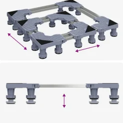 vidaXL Accesorios Para Electrodomésticos-Base para lavadora Manual Gris 67 x 67 x 12 cm Acero inoxidable
