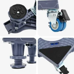 vidaXL Accesorios Para Electrodomésticos-Base para lavadora Manual Gris 66 x 66 x 12 cm Acero inoxidable