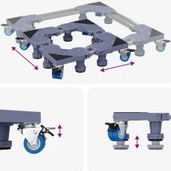 vidaXL Accesorios Para Electrodomésticos-Base para lavadora Manual Gris 67 x 67 x 12 cm Acero inoxidable