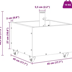 vidaXL Base para sombrilla Manual 45 x 45 x 45 cm Acero Verde Outlet