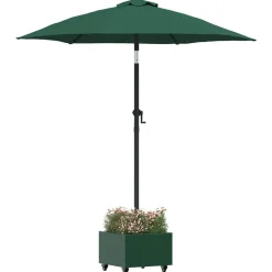 vidaXL Base para sombrilla Manual 45 x 45 x 45 cm Acero Verde Outlet