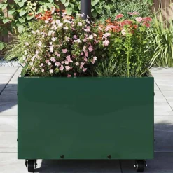 vidaXL Base para sombrilla Manual 45 x 45 x 45 cm Acero Verde Outlet