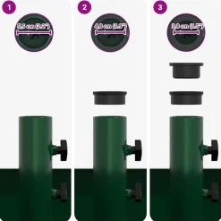 vidaXL Base para sombrilla Manual 45 x 45 x 45 cm Acero Verde Outlet