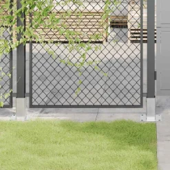 vidaXL Bases para postes cuadradas 4 uds. Plata 71x71 mm Plateado Best