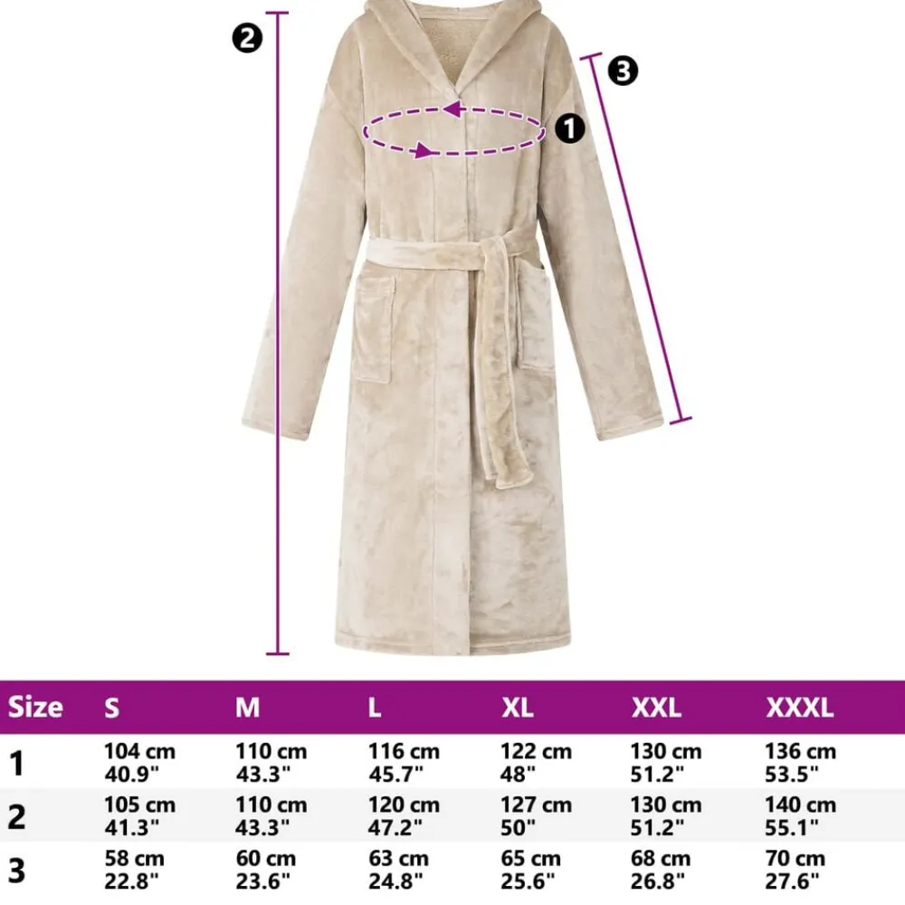 vidaXL Ropa Y Accesorios-Bata con Capucha s Franela