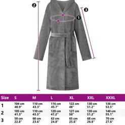 vidaXL Ropa Y Accesorios-Bata con Capucha s Franela