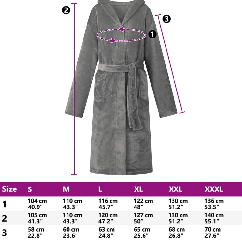 vidaXL Ropa Y Accesorios-Bata con Capucha s Franela
