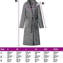vidaXL Ropa Y Accesorios-Bata sin capucha s Franela