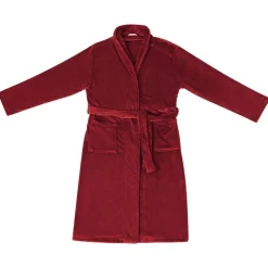 vidaXL Bata sin capucha s Franela Rojo burdeos Sale