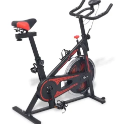 vidaXL Bicicleta estática con sensores de pulso negra y roja Negro Sale