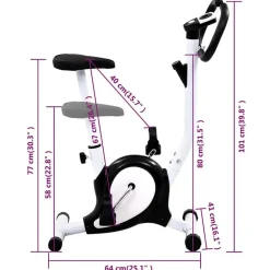 vidaXL Fitness Y Musculación-Bicicleta estática con resistencia de cinta negra