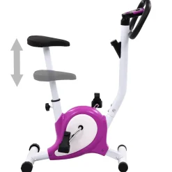 vidaXL Bicicleta estática con resistencia de cinta morada Morado Outlet
