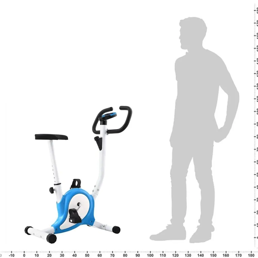 vidaXL Bicicleta estática con resistencia de cinta Azul Hot