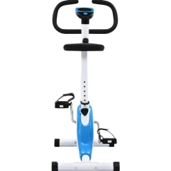 vidaXL Bicicleta estática con resistencia de cinta Azul Hot