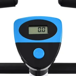 vidaXL Bicicleta estática con resistencia de cinta Azul Hot