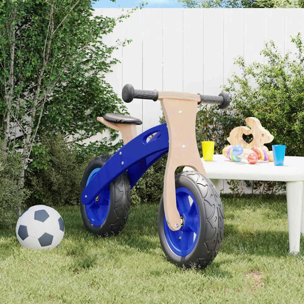 vidaXL Bicicleta sin pedales para niños con neumáticos de aire Azul Best