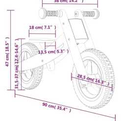 vidaXL Bicicleta sin pedales para niños Rojo New
